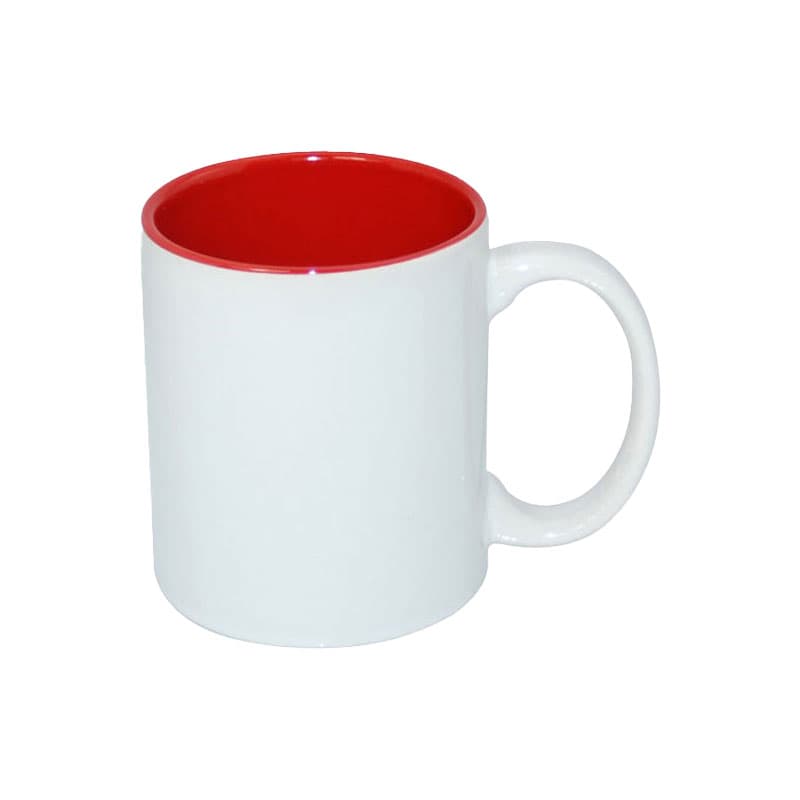 TAZAS BLANCAS INTERIOR ROJO 11 ONZ