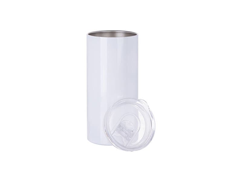 Vaso Blanco 16oz - Acero Inoxidable con Tapa y Sorbete